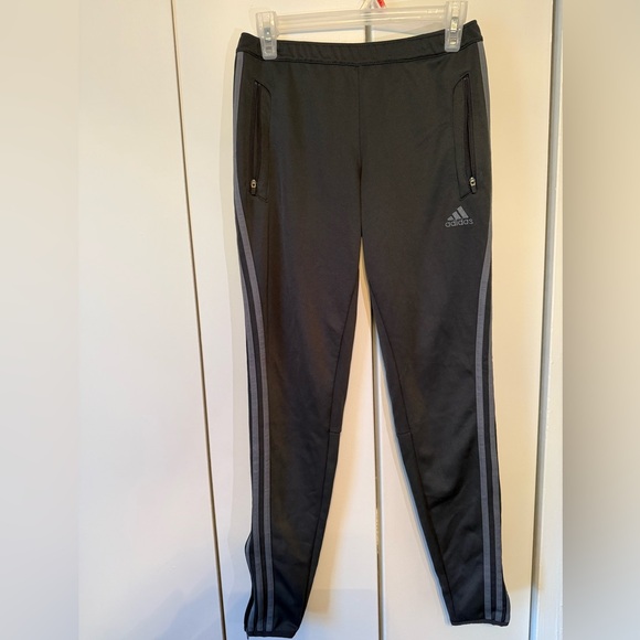 Adidas Black Joggers with Gray Stripes - Picture 1 of 5